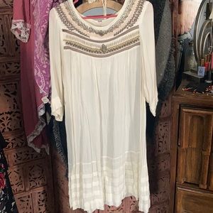 Free people beaded flowy boho dress large